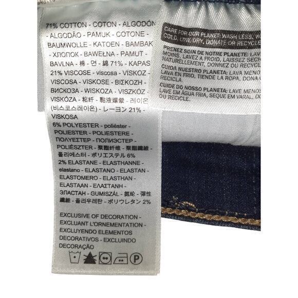 NEW LEVI'S Jean Shorts Size 16 Dark Wash Denim Ultra High Rise Frayed Raw Hem - Picture 6 of 6